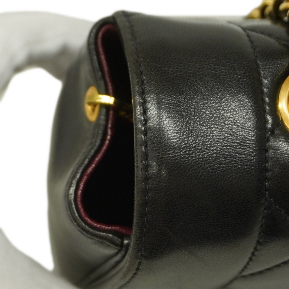 Chanel Shoulder Bag Diana Chain Lambskin Black Women's - Picture 9 of 15